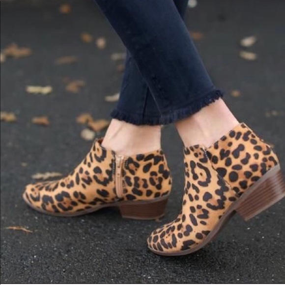 Bella Marie Shoes - Leopard Print Ankle Booties